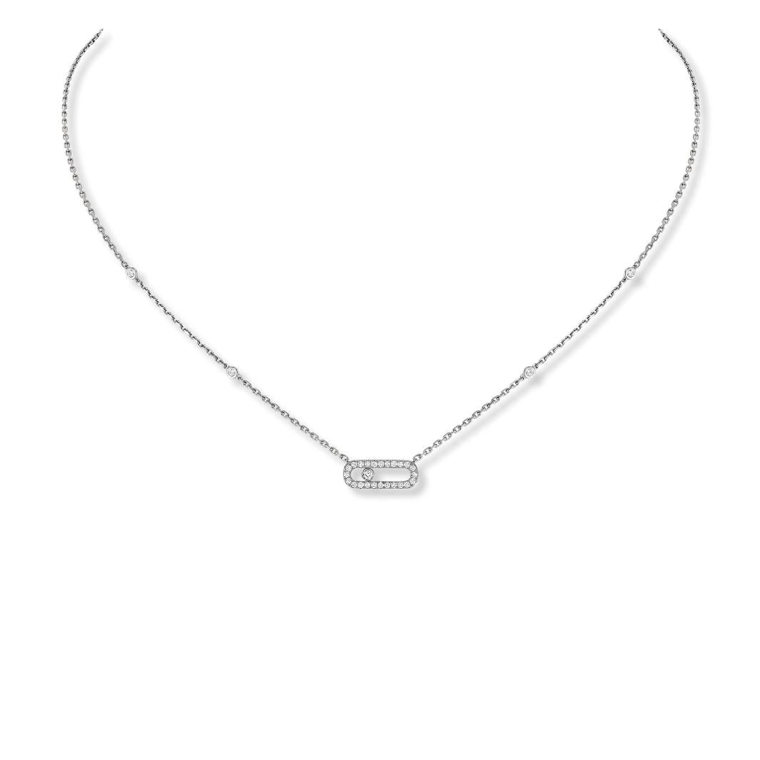 Collier Messika Move Uno Pavé en or blanc 18k et diamants 04708-WG
