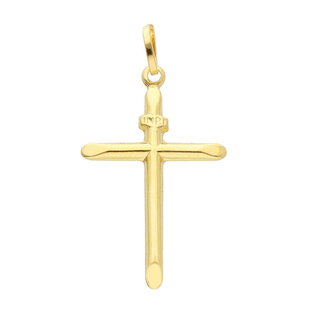 Pendentif croix religieux en or jaune 18K