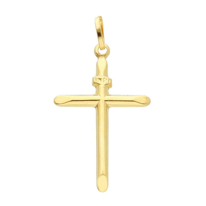 Pendentif croix religieux en or jaune 18K