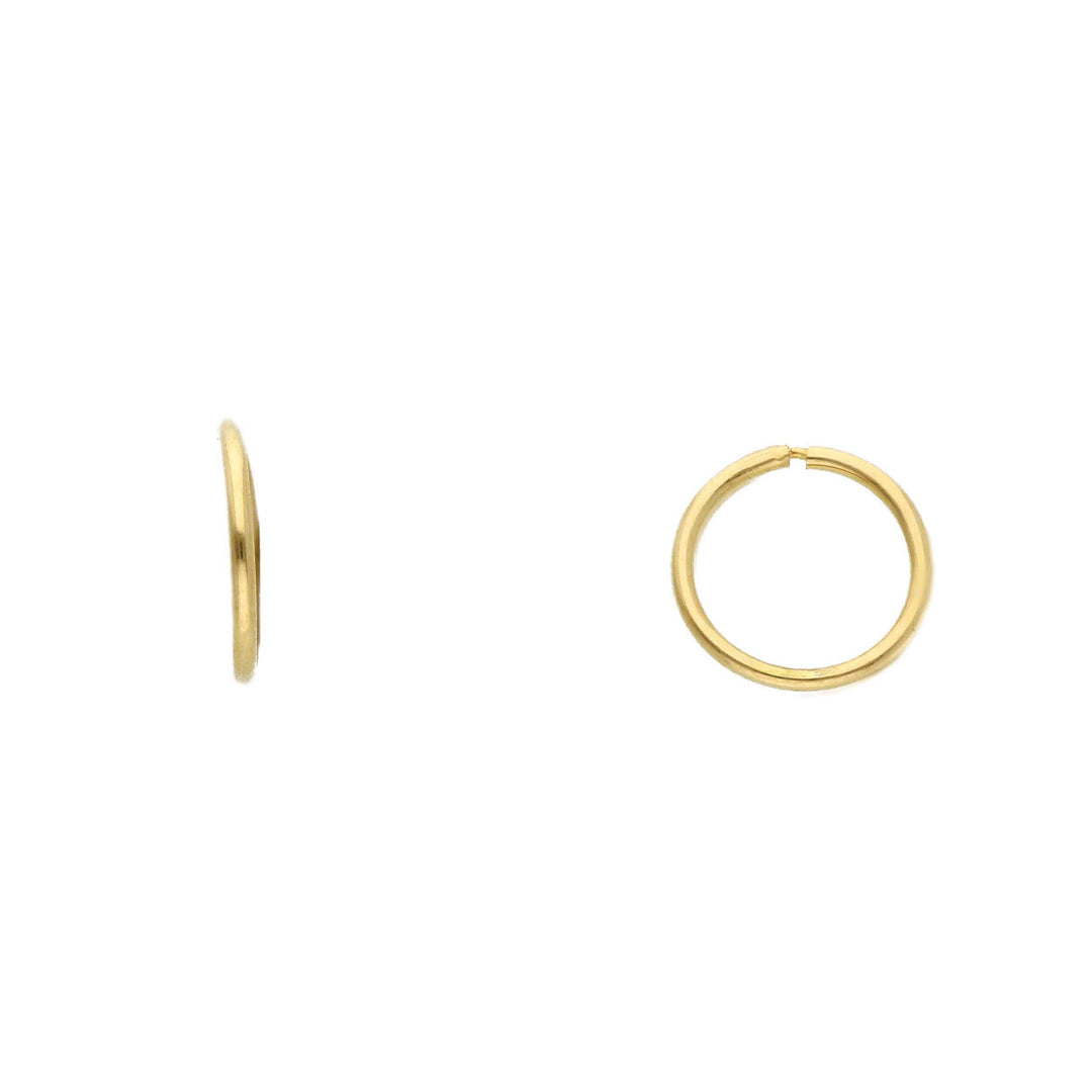 Boucles d'oreilles en or jaune 18k style anneau 8mm