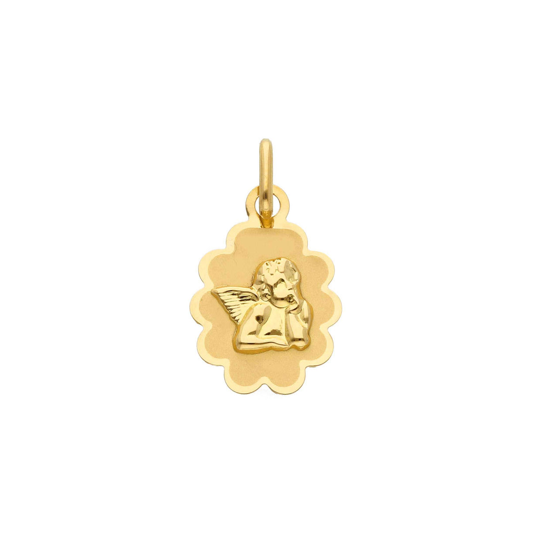 Pendentif ange religieux en or jaune 18k