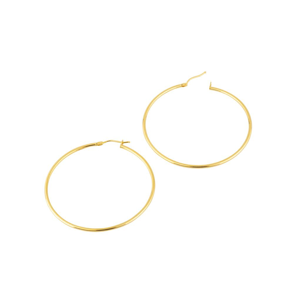 Boucles d'oreilles en or jaune 18k style anneau de 40mm