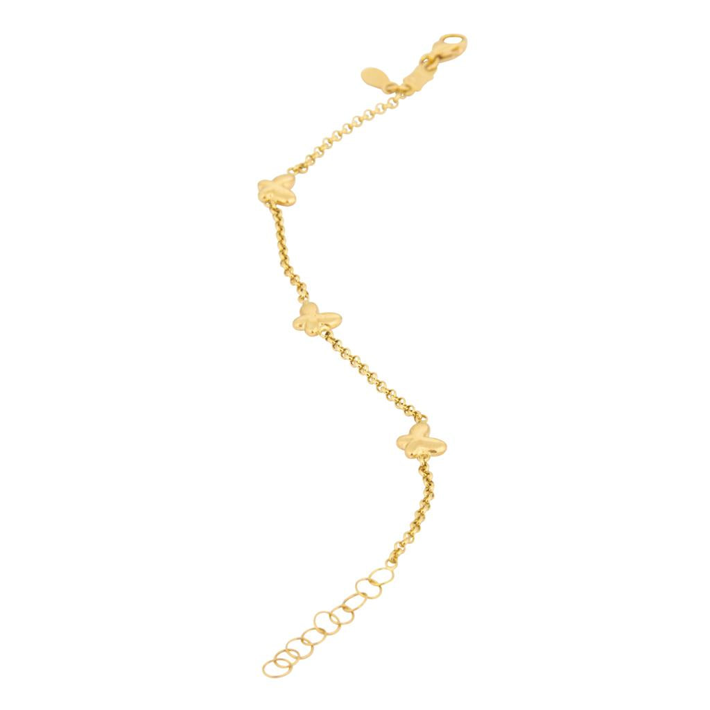 18K yellow gold baby bracelet in Anchor style, 4mm