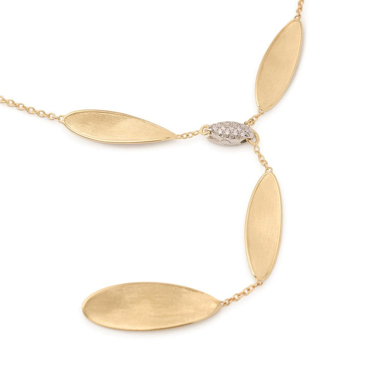 Marco Bicego Lunaria Twist 18K Yellow Gold Diamond Lariat Necklace CB2898_B_YW_Q6