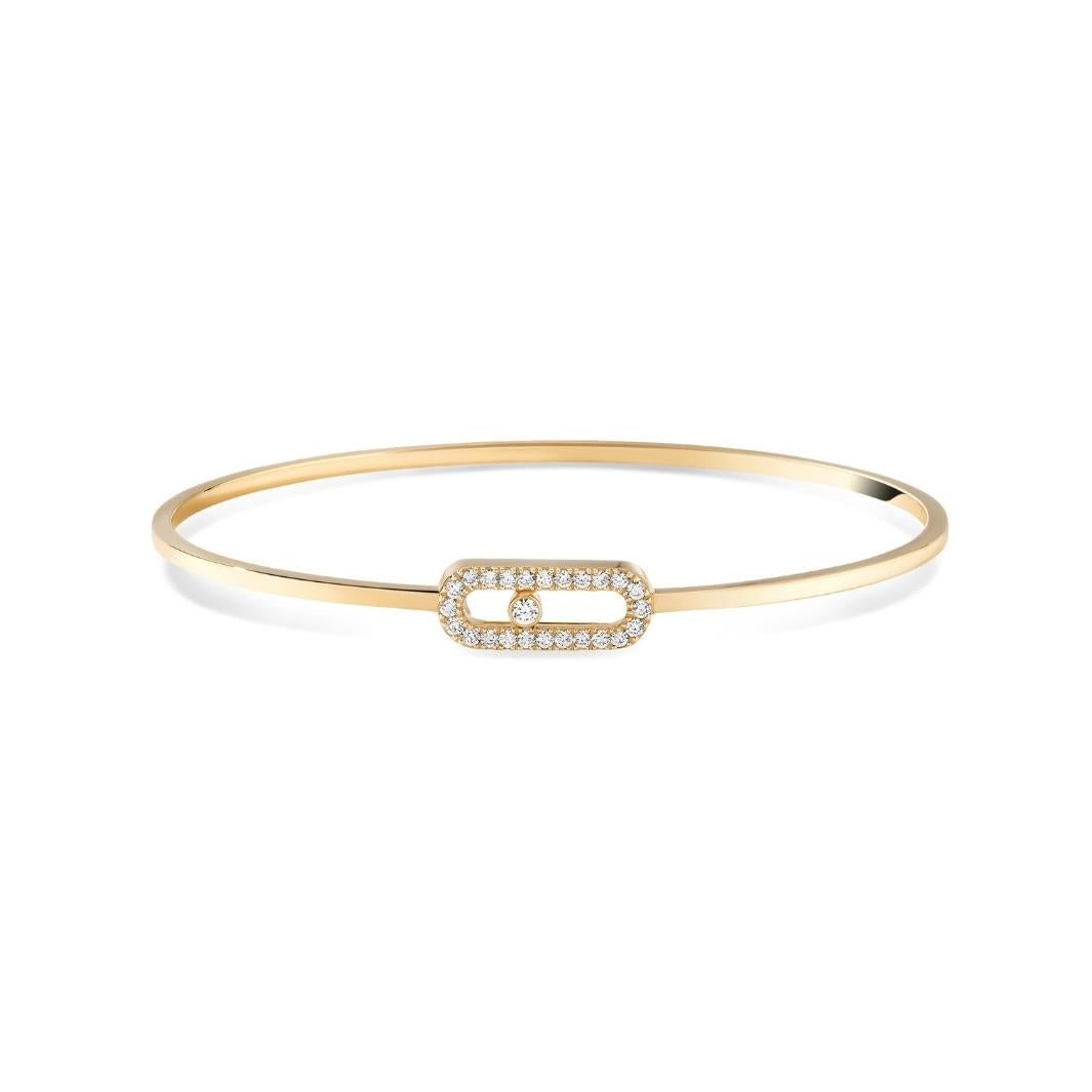 Bracelet Messika Jonc Flex Move Uno Pavé en or jaune 18k et diamants 11134-YG