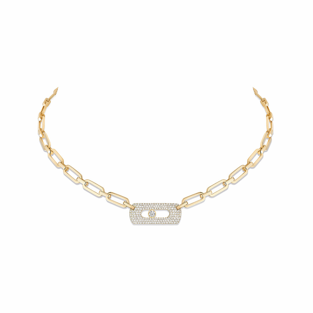 Collier Messika Move Link en or jaune 18k et diamants 12095-YG