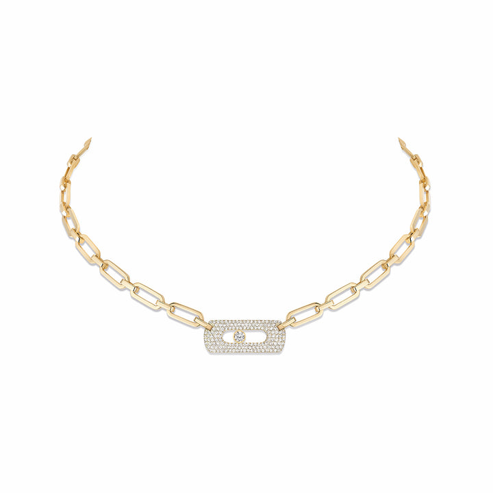 Collier Messika Move Link en or jaune 18k et diamants 12095-YG