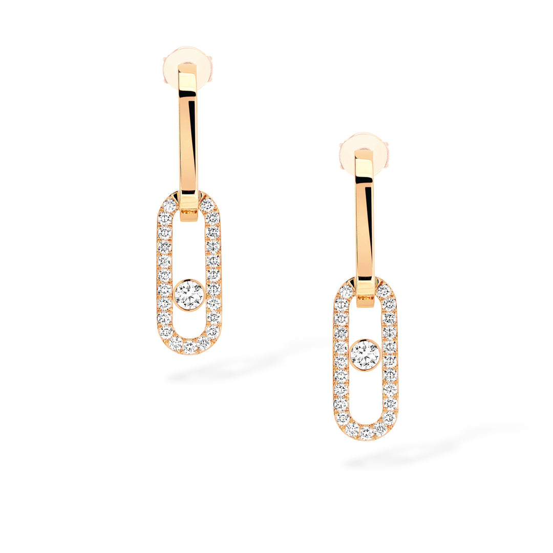 Messika Move Link Earrings in 18k Yellow Gold and Diamonds 12469-YG