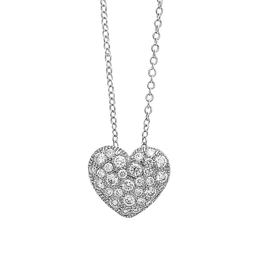 Collier coeur diamants en or blanc 18K de 0.54ctw