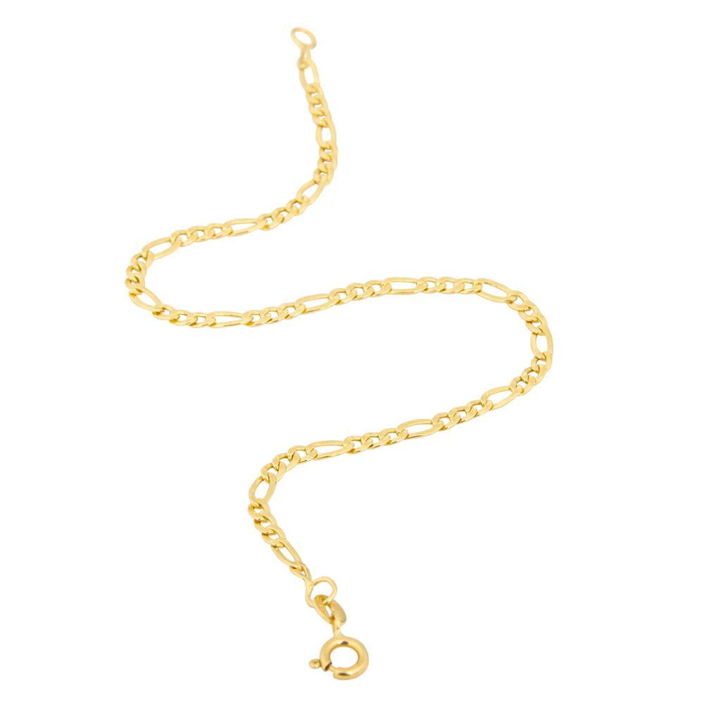 Bracelet en or jaune18K style Figaro de 3mm