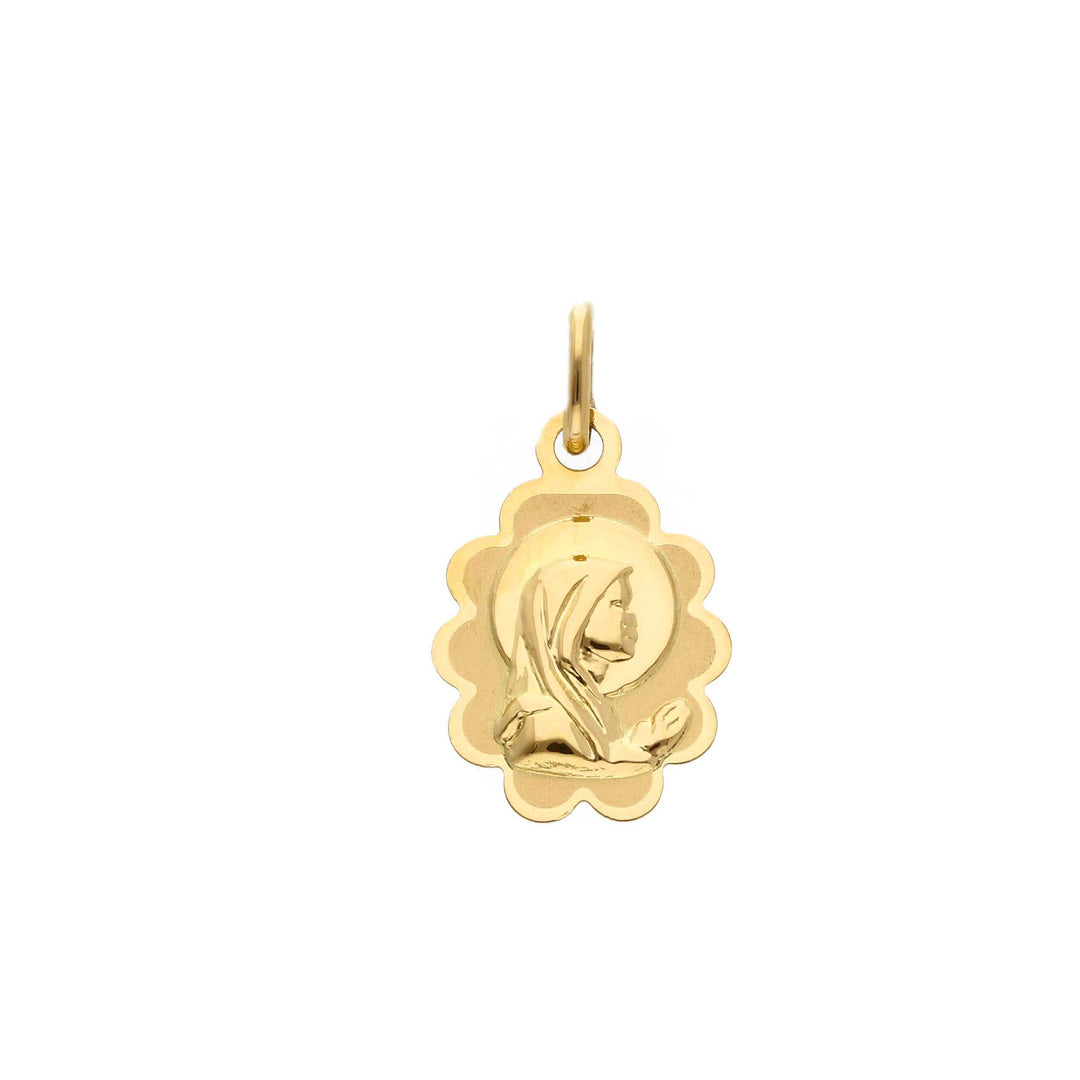 Religious Virgin Mary pendant in 18k yellow gold