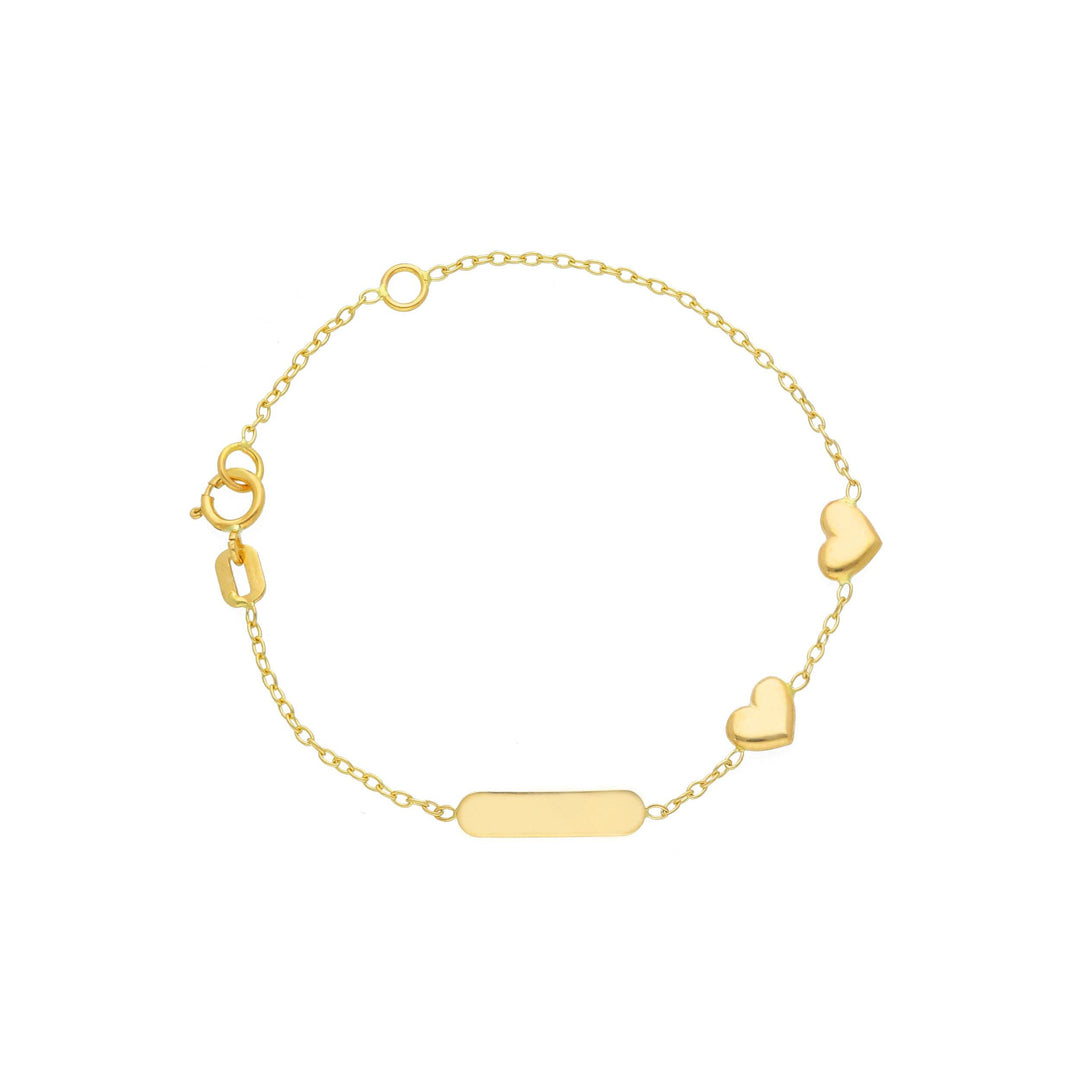 Bracelet bébé en or jaune 18K style Cable 5 mm