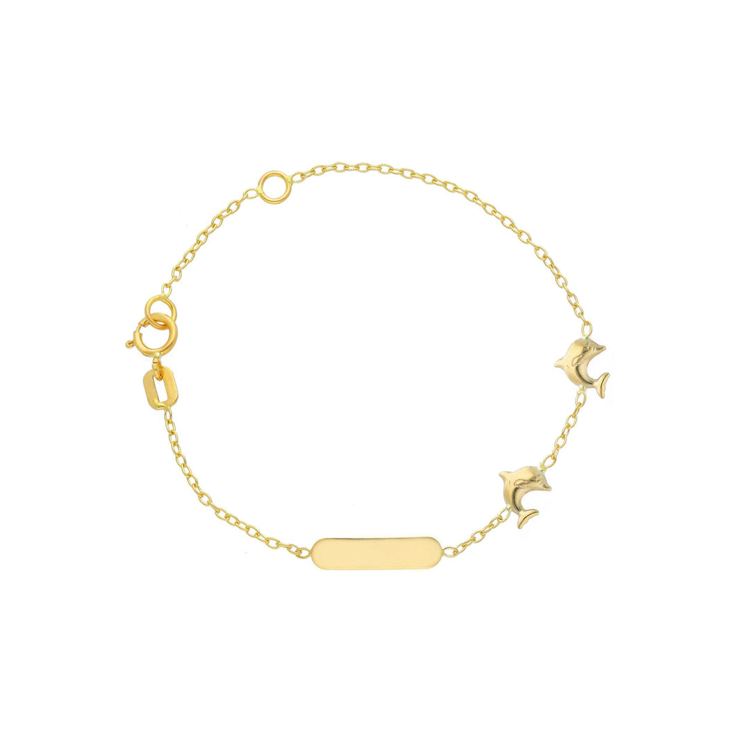 Bracelet bébé en or jaune 18K style Cable 5mm