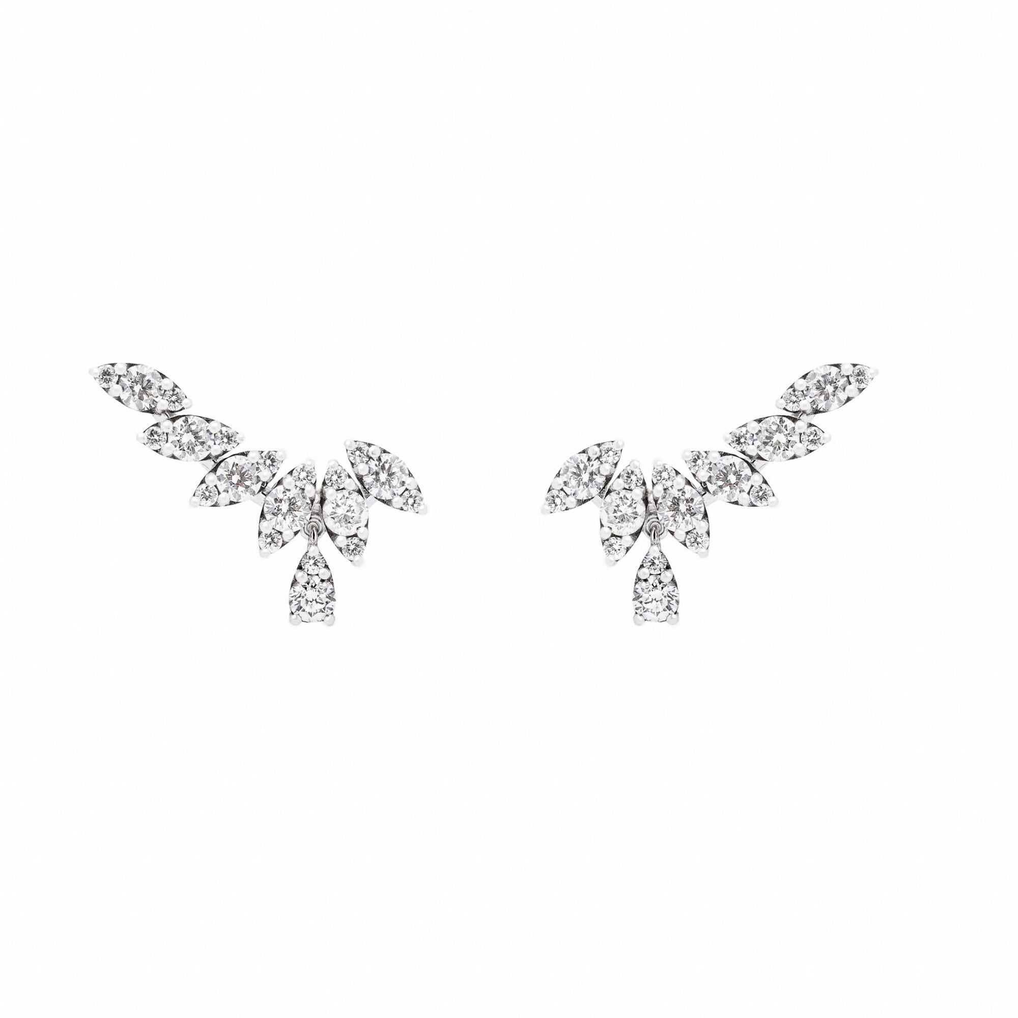 18k White Gold Diamond Earrings 0.90 ct