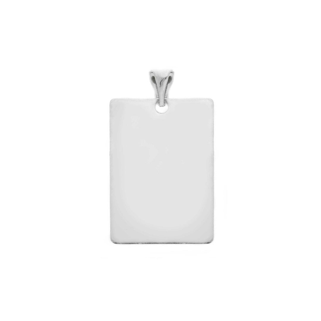 Customizable 18K white gold pendant, 23 x 16 mm