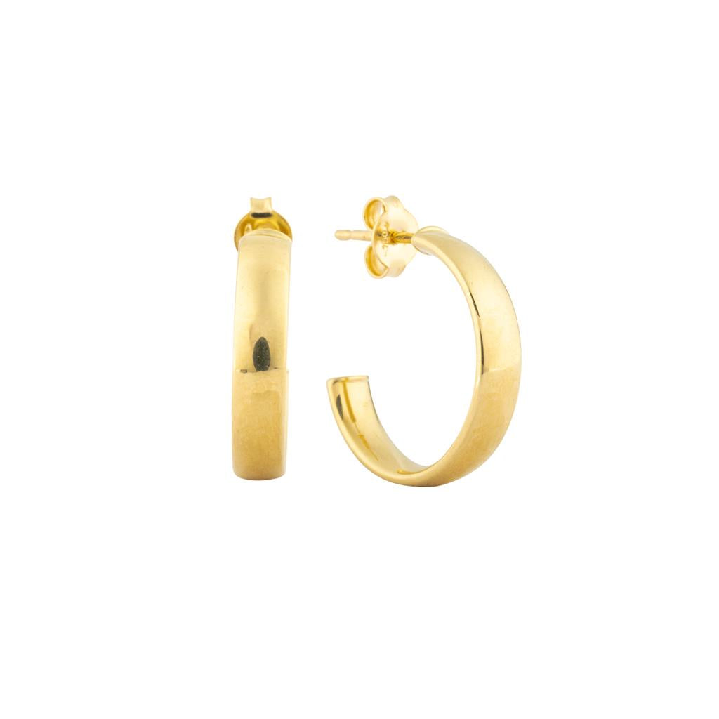 Boucles d'oreilles en or jaune 18K style anneau 15mm