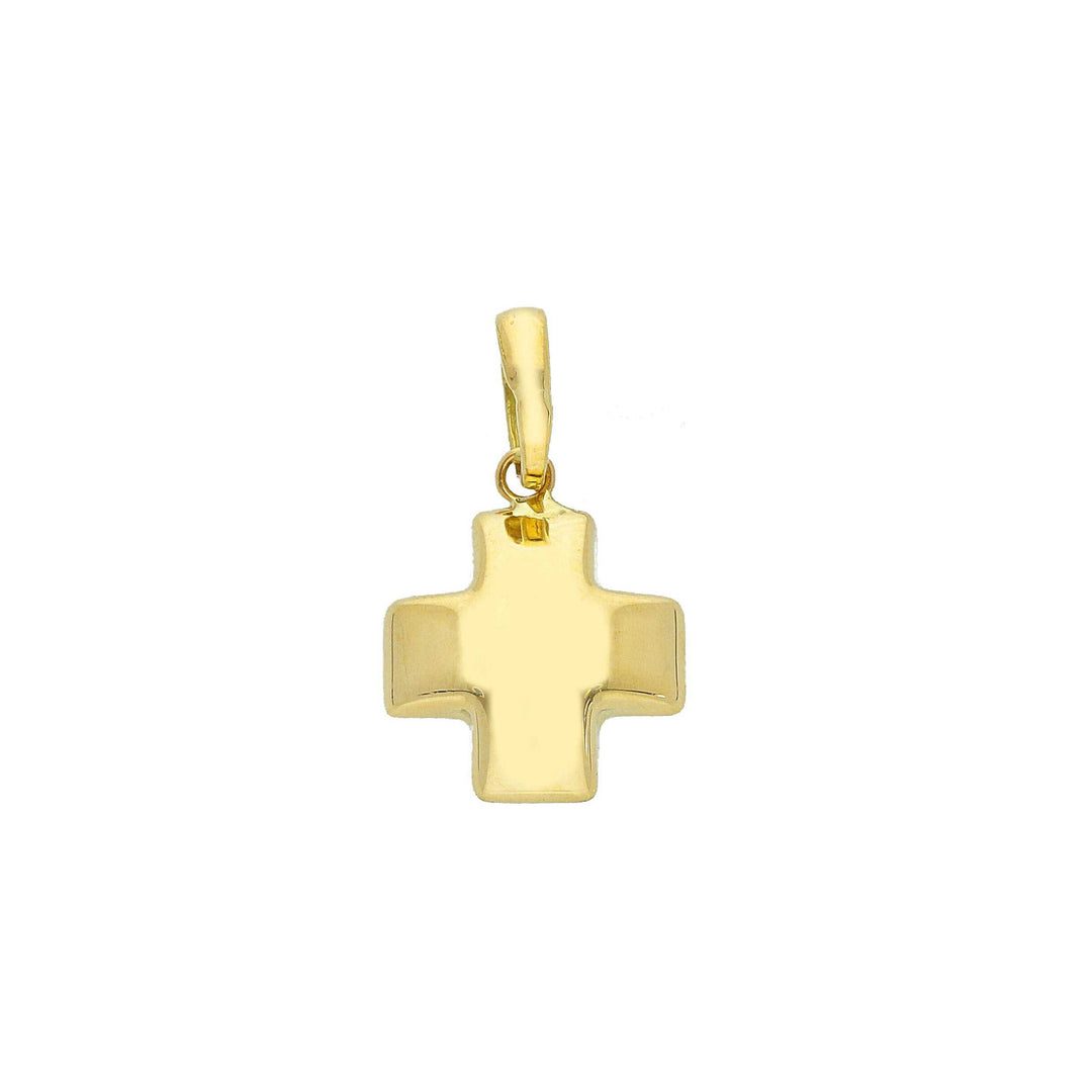 18k yellow gold religious cross pendant