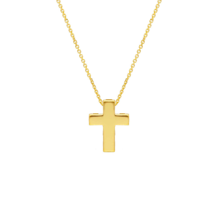 18K yellow gold religious cross chain