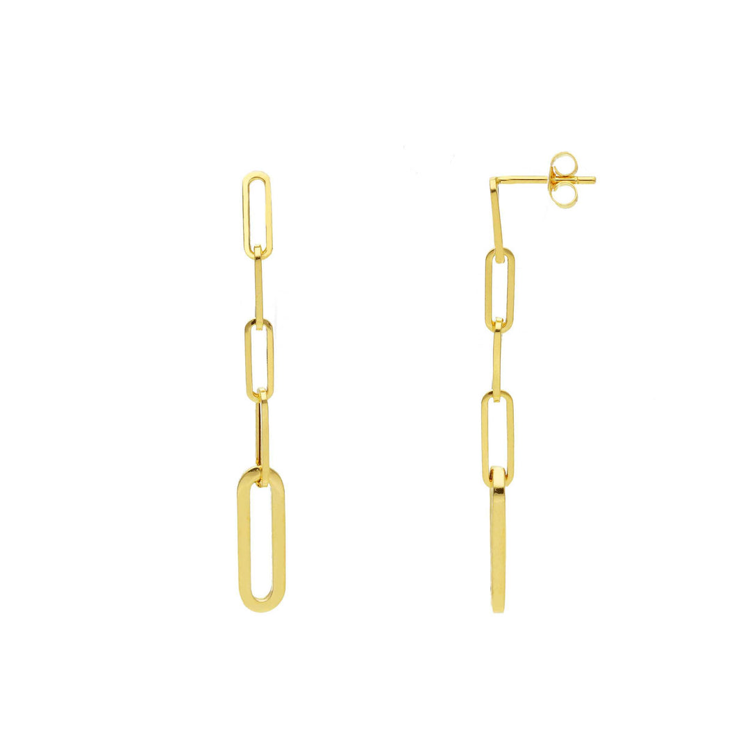 Boucles d’oreilles en or jaune 18K style paperclip