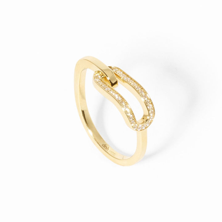 Bague dinh van Maillon petit modèle en or jaune 18k et diamants 260621