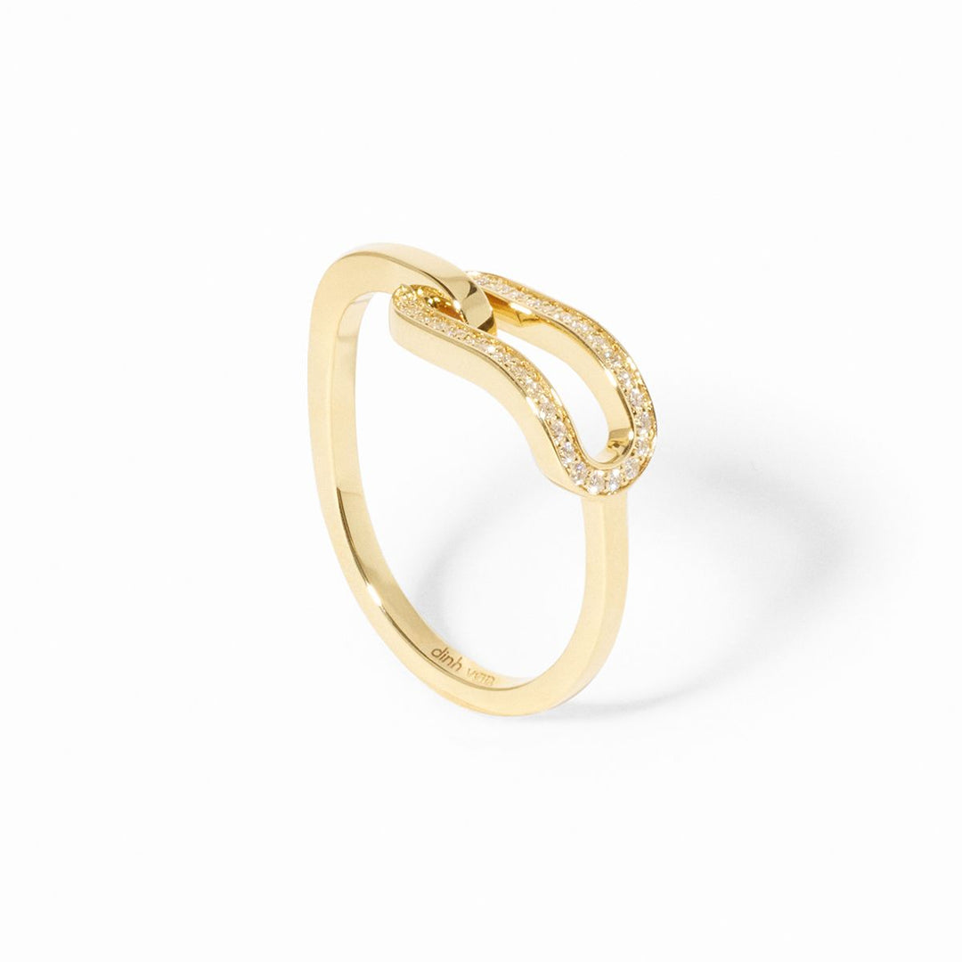 Bague dinh van Maillon petit modèle en or jaune 18k et diamants 260621