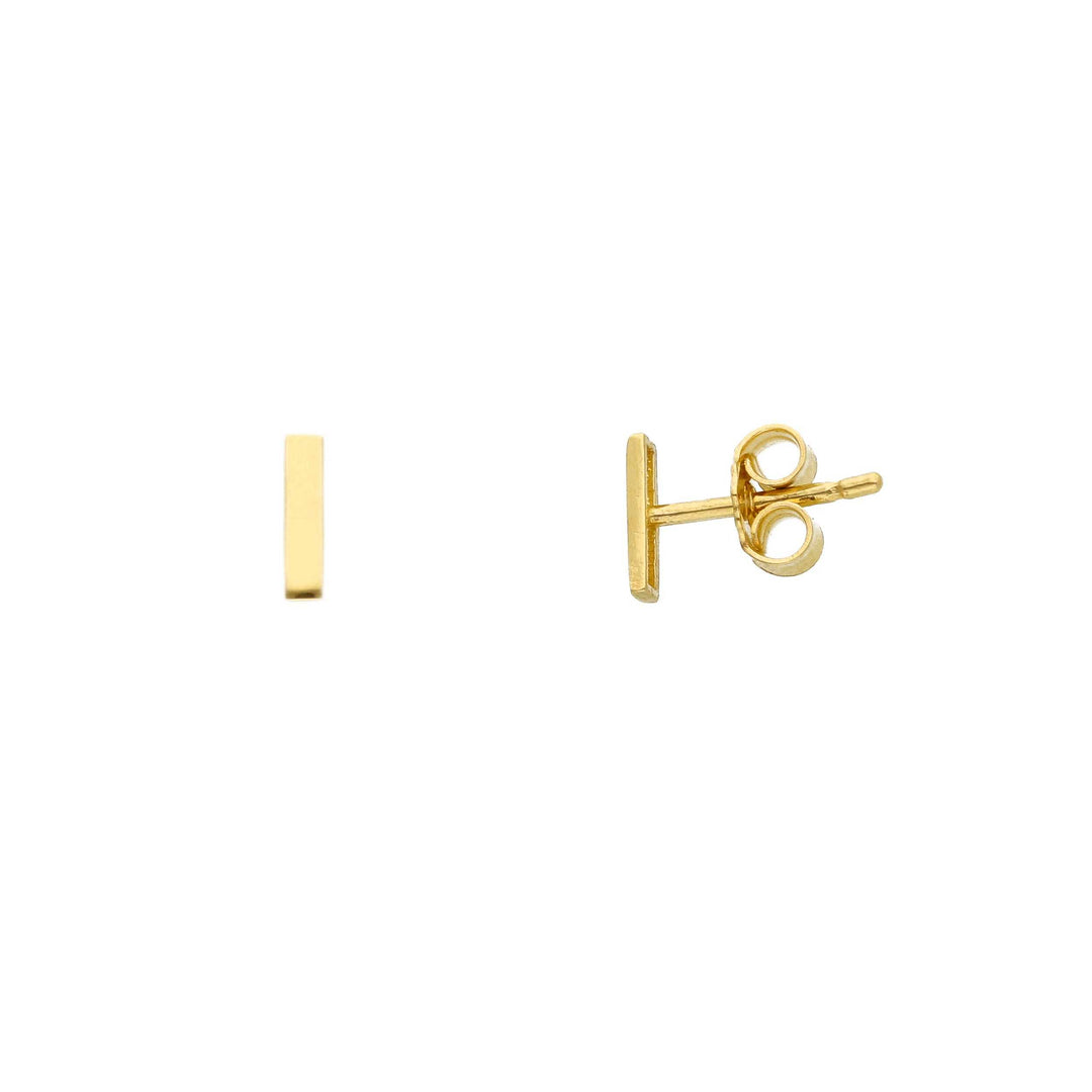 Boucles d'oreilles en or jaune 18k style barre