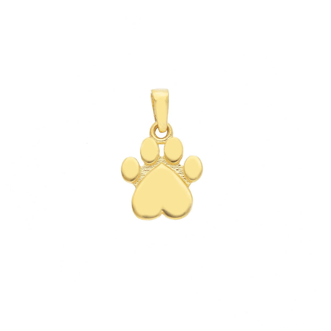 Pendentif empreinte de patte en or jaune 18K