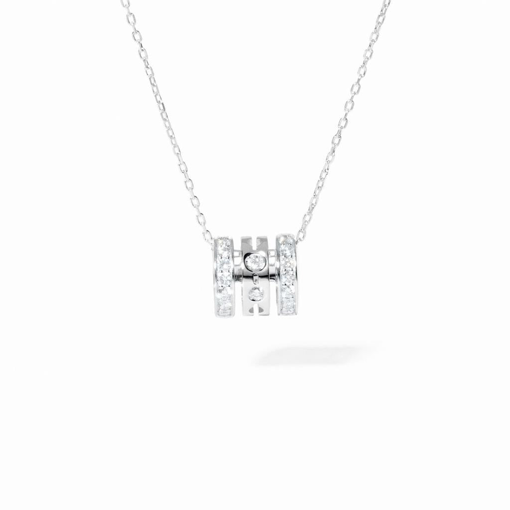 Dinh Van Pulse Necklace Pavé 3 Rows