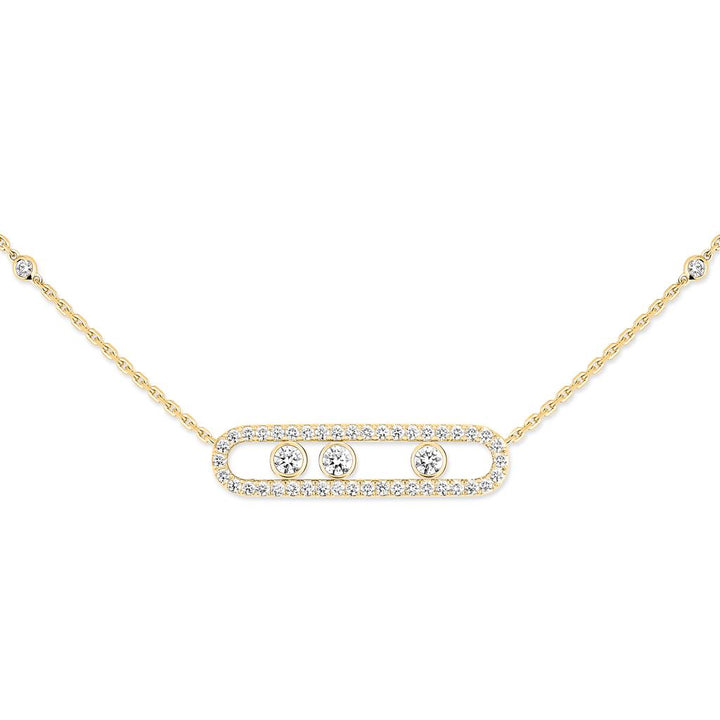Messika Move Classic Necklace in 18k Yellow Gold and Diamonds 03994-YG