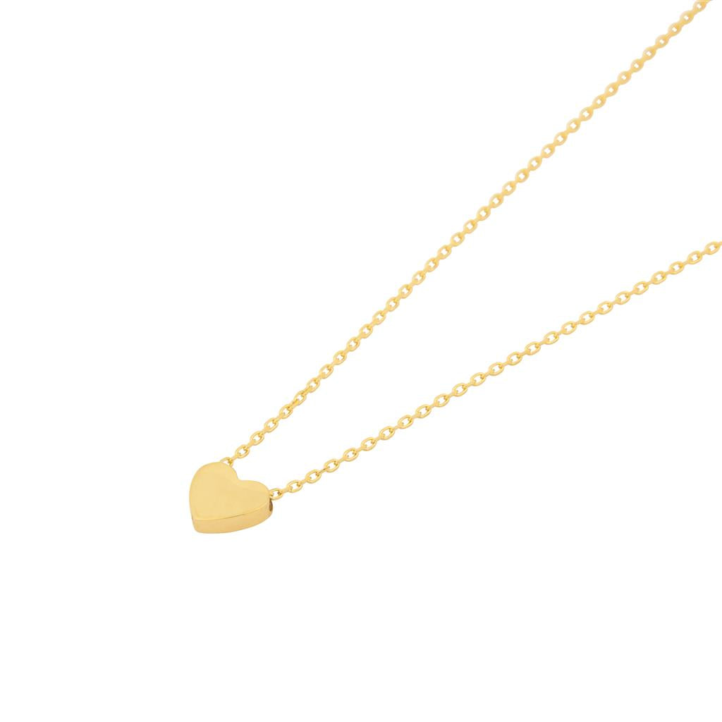 Fancy style 18K yellow gold chain with a heart pendant