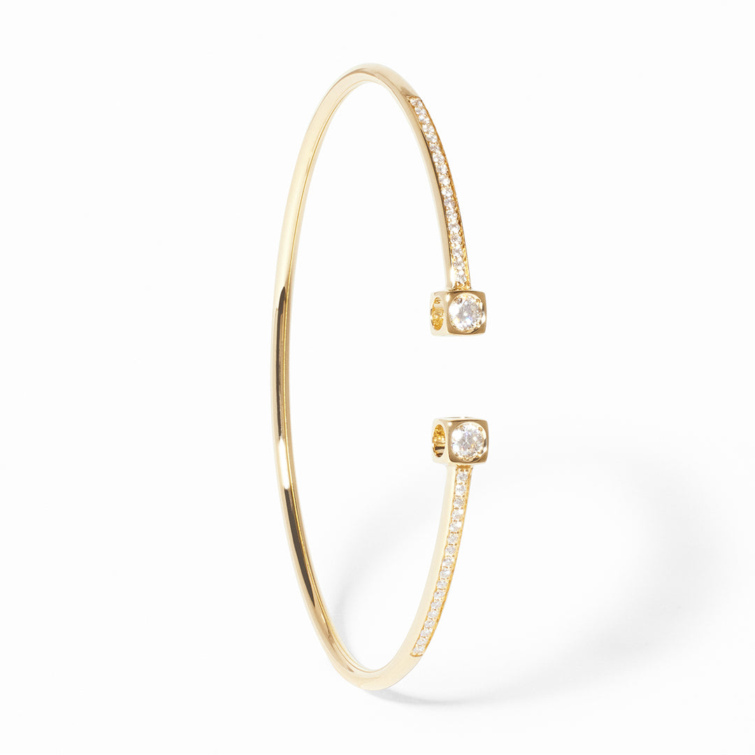 Dinh Van Le Cube Bracelet Medium Diamond Model in 18K Yellow Gold and Diamonds 308321