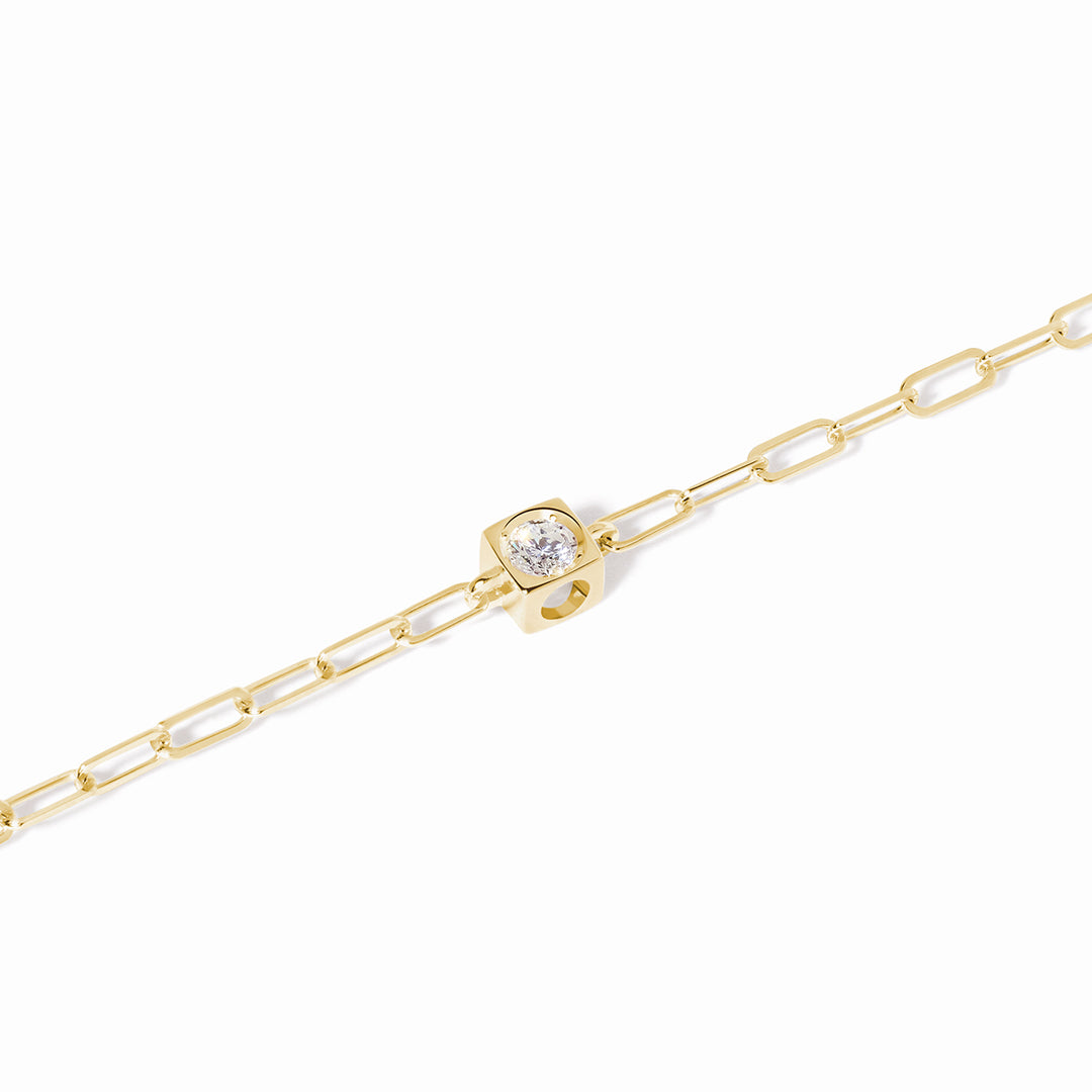 Bracelet dinh van Le Cube Diamant PM en or jaune 18k et diamant 308911