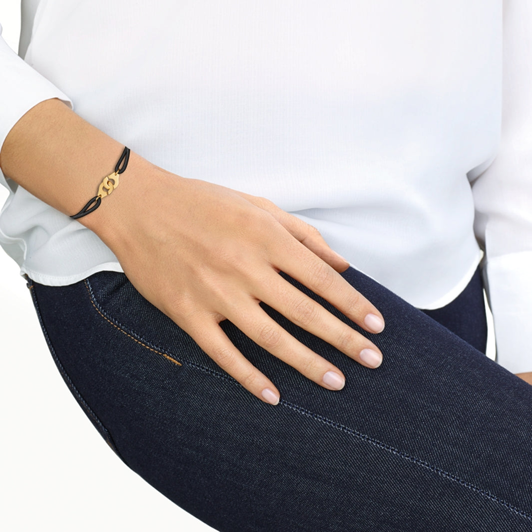Bracelet dinh van cordon Menottes PM en or jaune 18k 341102
