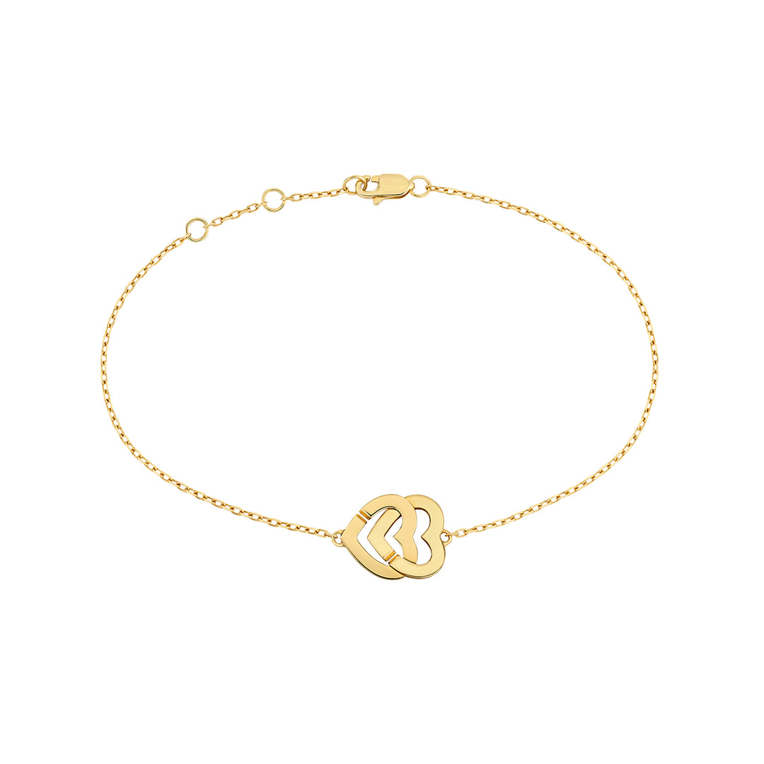 dinh van Double Hearts PM Bracelet in 18k Yellow Gold 345501