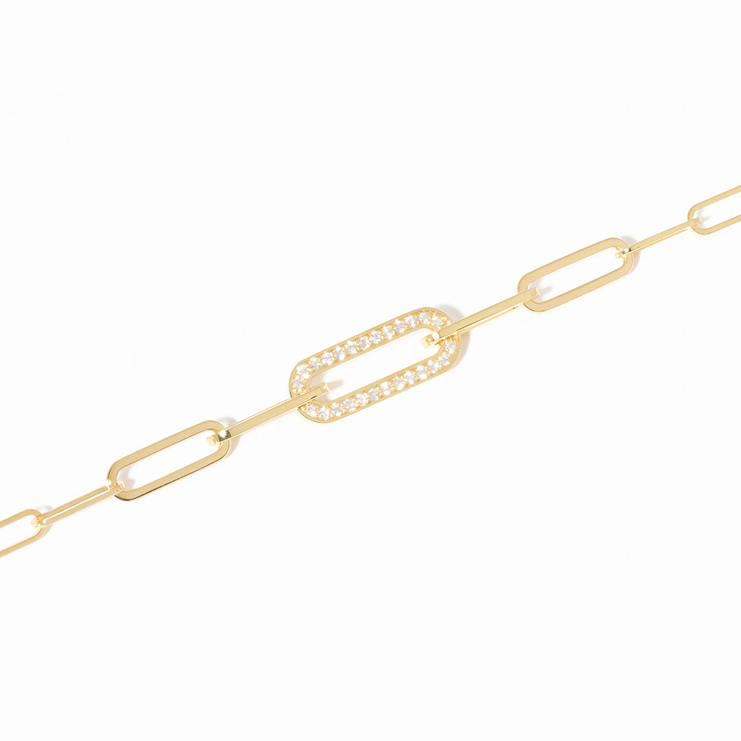dinh van Maillon PM bracelet in 18k yellow gold and diamonds 360421