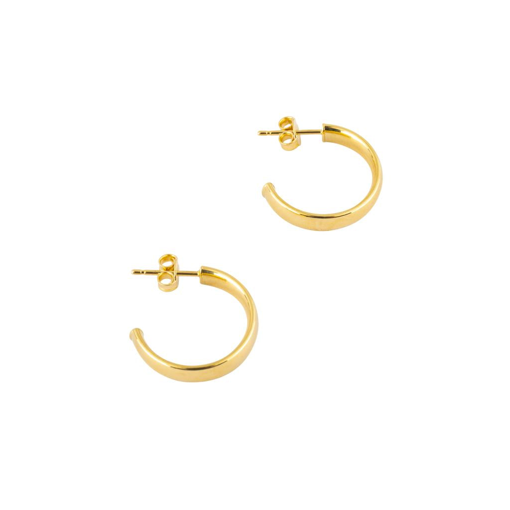 18K yellow gold 15mm hoop style earrings