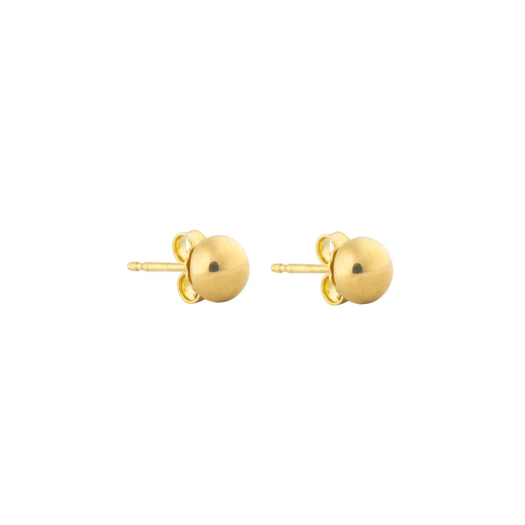 18K yellow gold stud style earrings 6mm