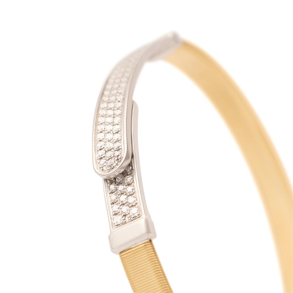 Bracelet jonc Marco Bicego Masai en or jaune 18k pavé de diamants SG43_B1_YW_M5