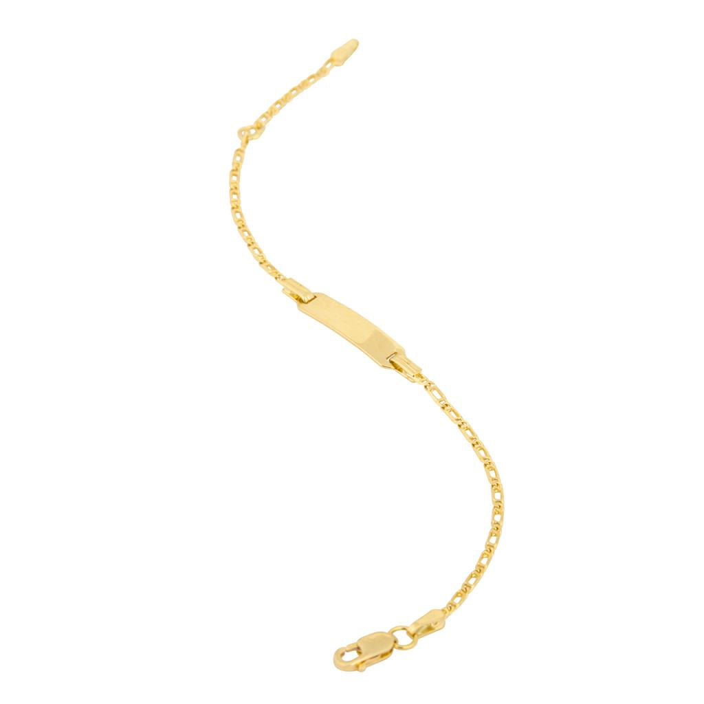 5mm Fancy style 18K yellow gold baby bracelet