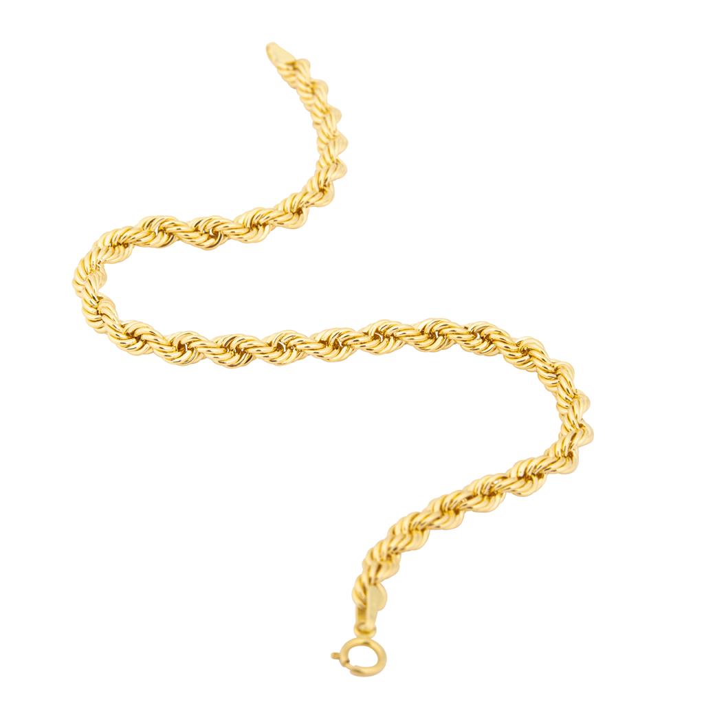 18K yellow gold 3.7mm rope style bracelet