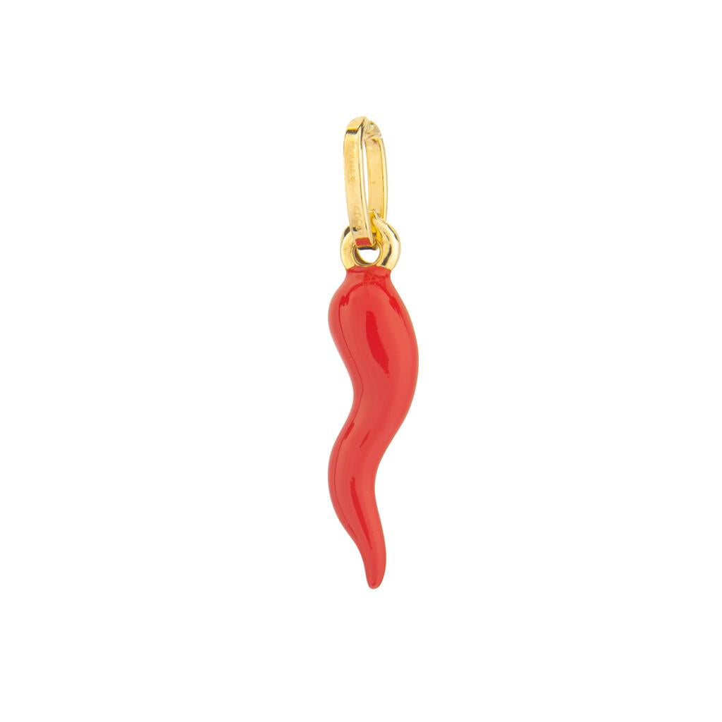 Pendentif Piment en or 18k corail moyen