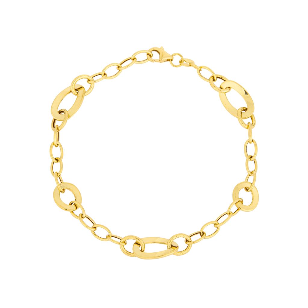 18K yellow gold Paperclip style bracelet from 3mm to 10mm