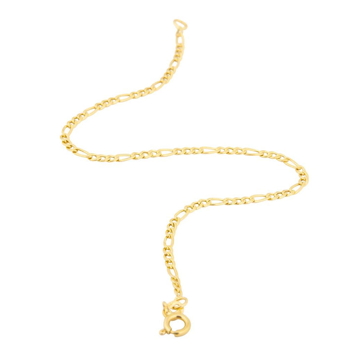 2.4mm Figaro style 18K yellow gold bracelet