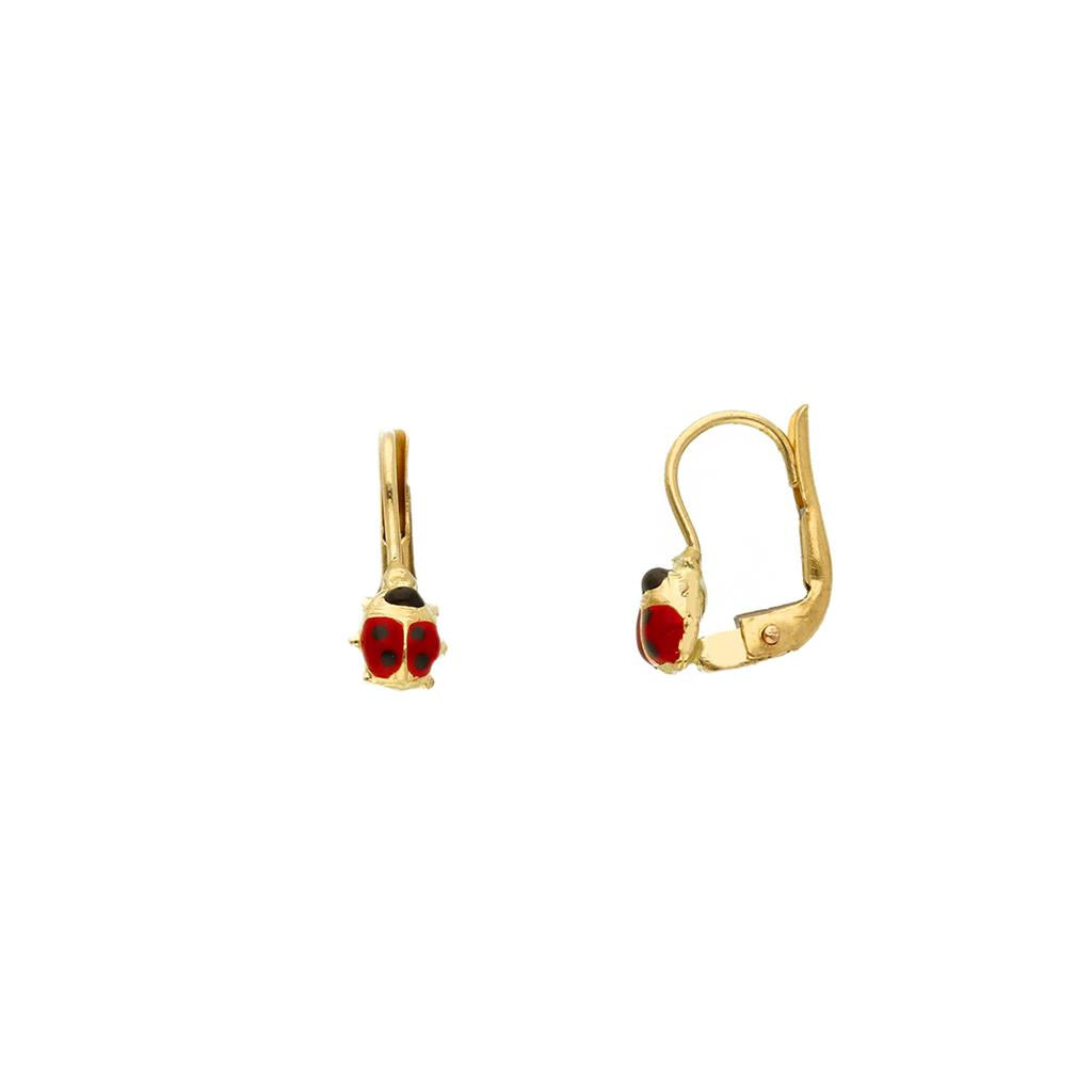 Boucles d'oreilles dormeuse bébé en or jaune 18K