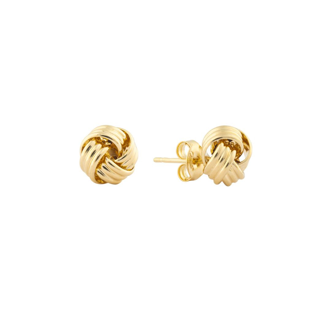 Boucles d'oreilles en or jaune 18K style clou 9mm