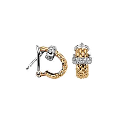 Boucles d'oreilles FOPE Vendôme en or jaune et blanc 18k avec diamants 56002OX_BB_G_XBX_000