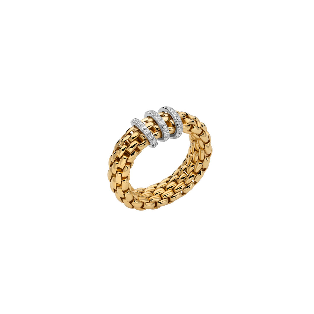FOPE Vendôme Flex’it ring in 18k gold with diamond pavé 59202AX_PB