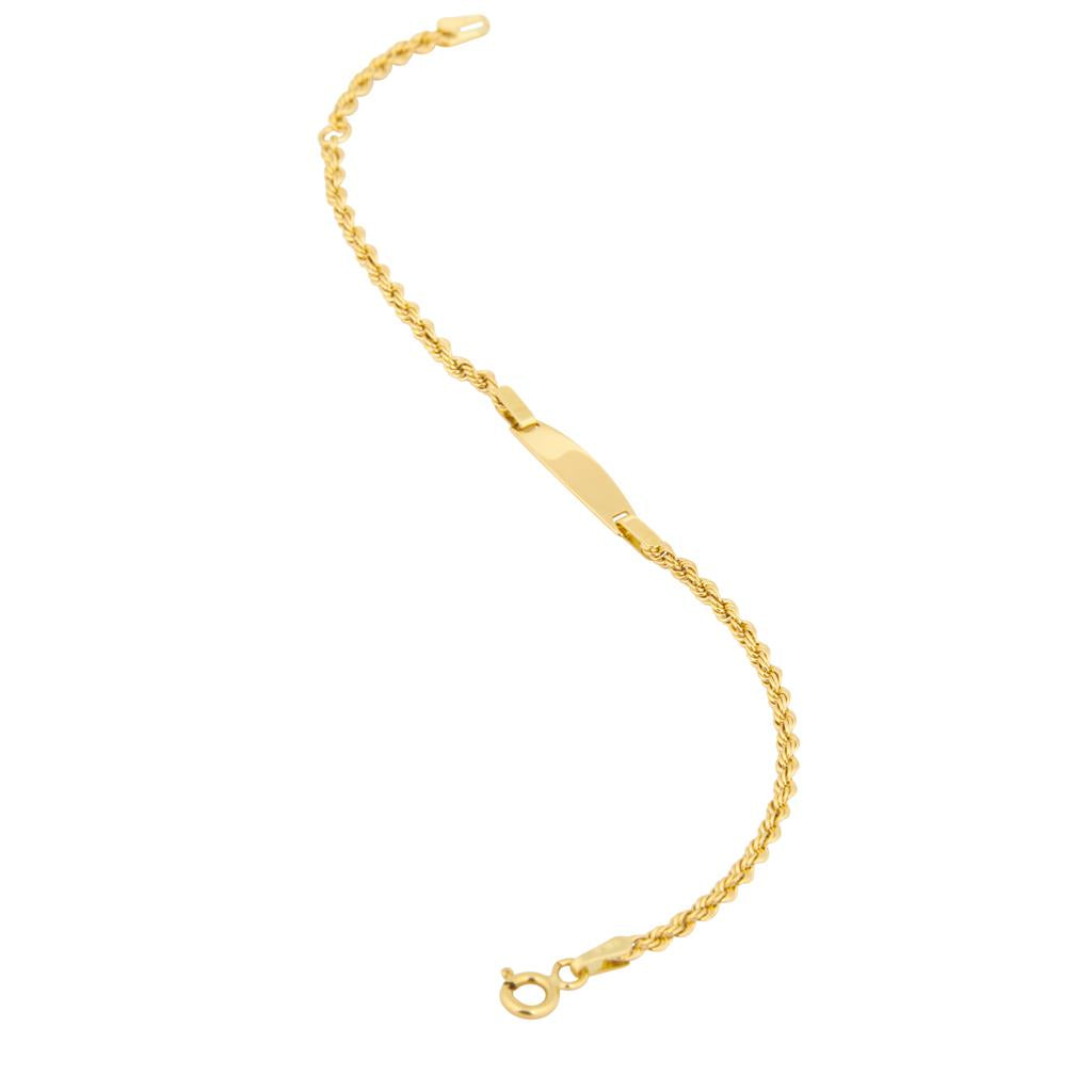 5mm Rope style 18K yellow gold baby bracelet