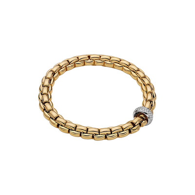 Bracelet FOPE Eka Flex’it en or jaune et blanc 18K taille M avec diamants 60711BX_PB_G_XBX_00M