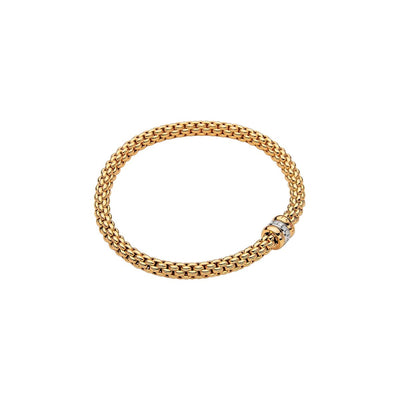 Bracelet FOPE Solo Flex’it en or jaune et blanc 18k taille M avec diamants 62106BX_BB_G_GBG_00M